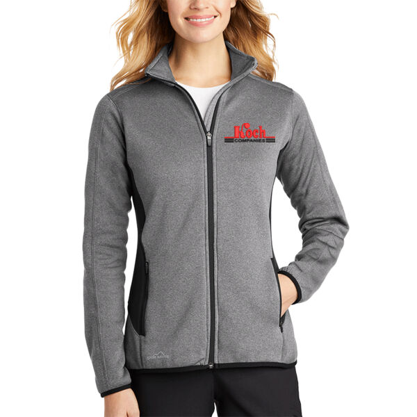Eddie Bauer® - Ladies Full-Zip Heather Stretch Fleece Jacket - Embroidered Logo Thumbnail