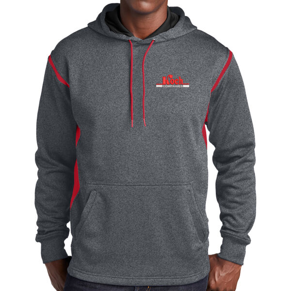 Sport-Tek® Tech Fleece Colorblock Hooded Sweatshirt - Embroidered Logo Thumbnail