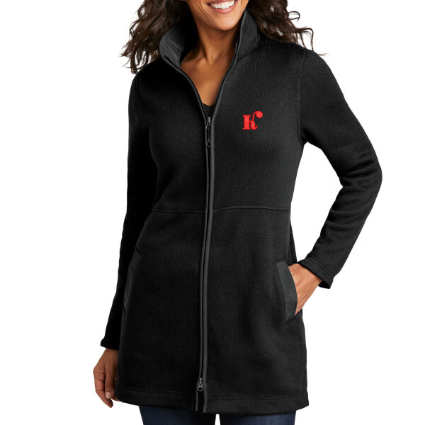 Port Authority® Ladies Arc Sweater Fleece Long Jacket - Embroidered Logos Thumbnail