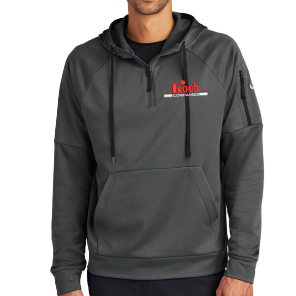 Nike Therma-FIT Pocket 1/4-Zip Fleece Hoodie - Embroidered Logo Thumbnail